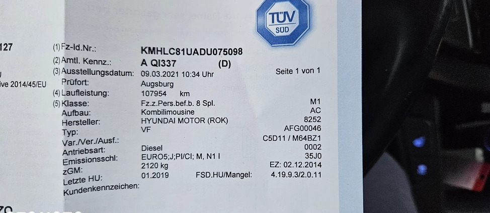 Hyundai i40 cena 33800 przebieg: 169800, rok produkcji 2014 z Orzesze małe 79